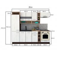 Bucatarie COSSY NEW 250 A2 Wenge / Decor 7648